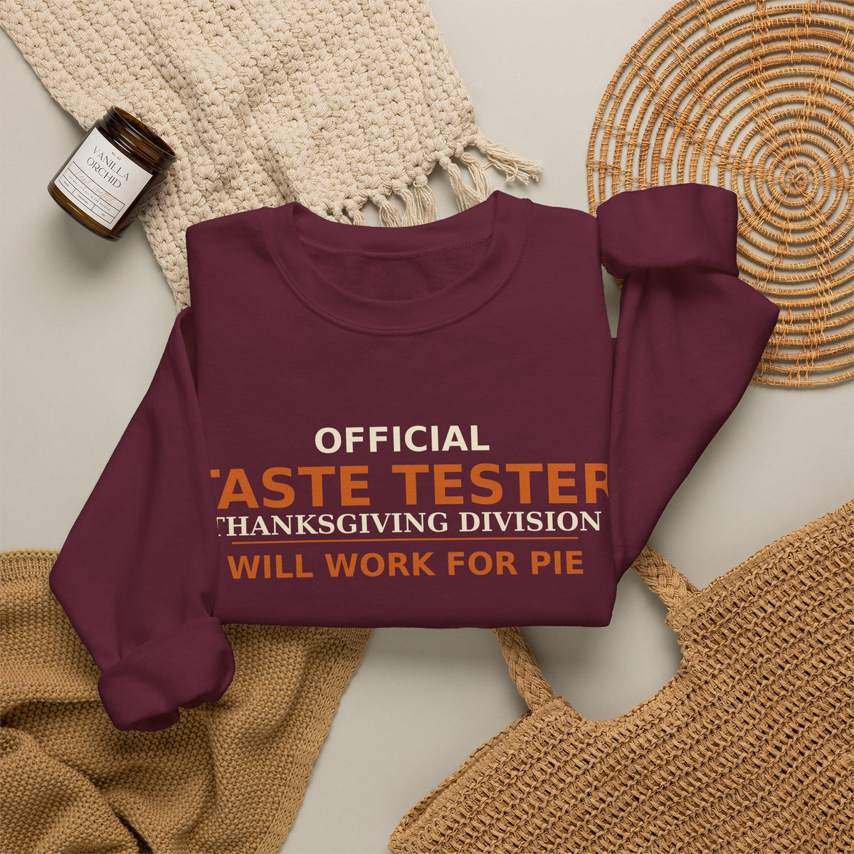 Thanksgiving Taste Tester Sweatshirt — Official Taste Tester Thanksgiving Division Funny Foodie Gift Crewneck