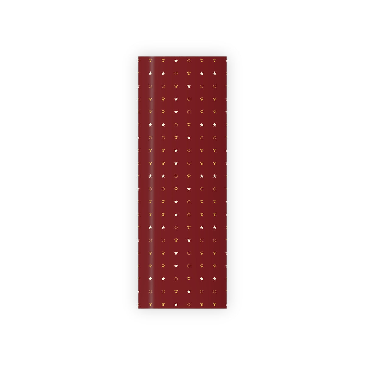 Christmas Wrapping Paper Roll — Cranberry Paw Print & Star Gift Wrap | Merry & Bright Holiday Wrap