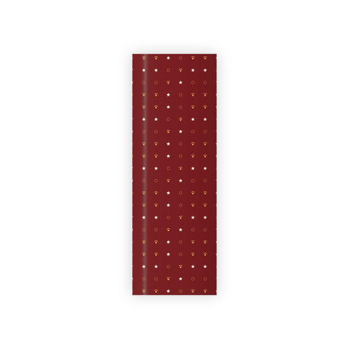 Christmas Wrapping Paper Roll — Cranberry Paw Print & Star Gift Wrap | Merry & Bright Holiday Wrap