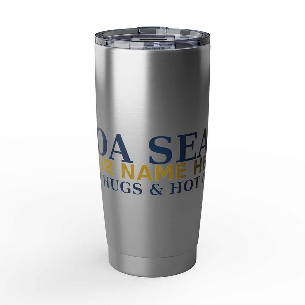 Personalized Cocoa Season Tumbler — Your Name Here | Warm Hugs & Hot Cocoa 20oz Insulated Tumbler