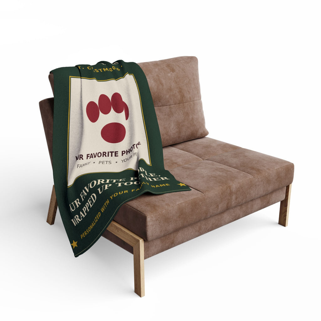 Personalized Christmas Photo Blanket — Wrapped In Love Family & Pet Photo Throw Gift