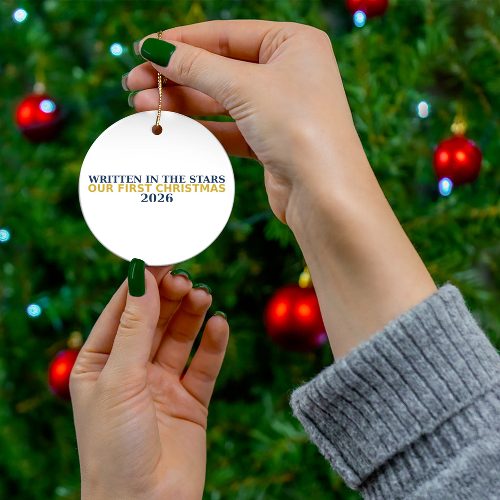 Written In The Stars Christmas Ornament — Our First Christmas 2026 | Personalized Star Map Ornament