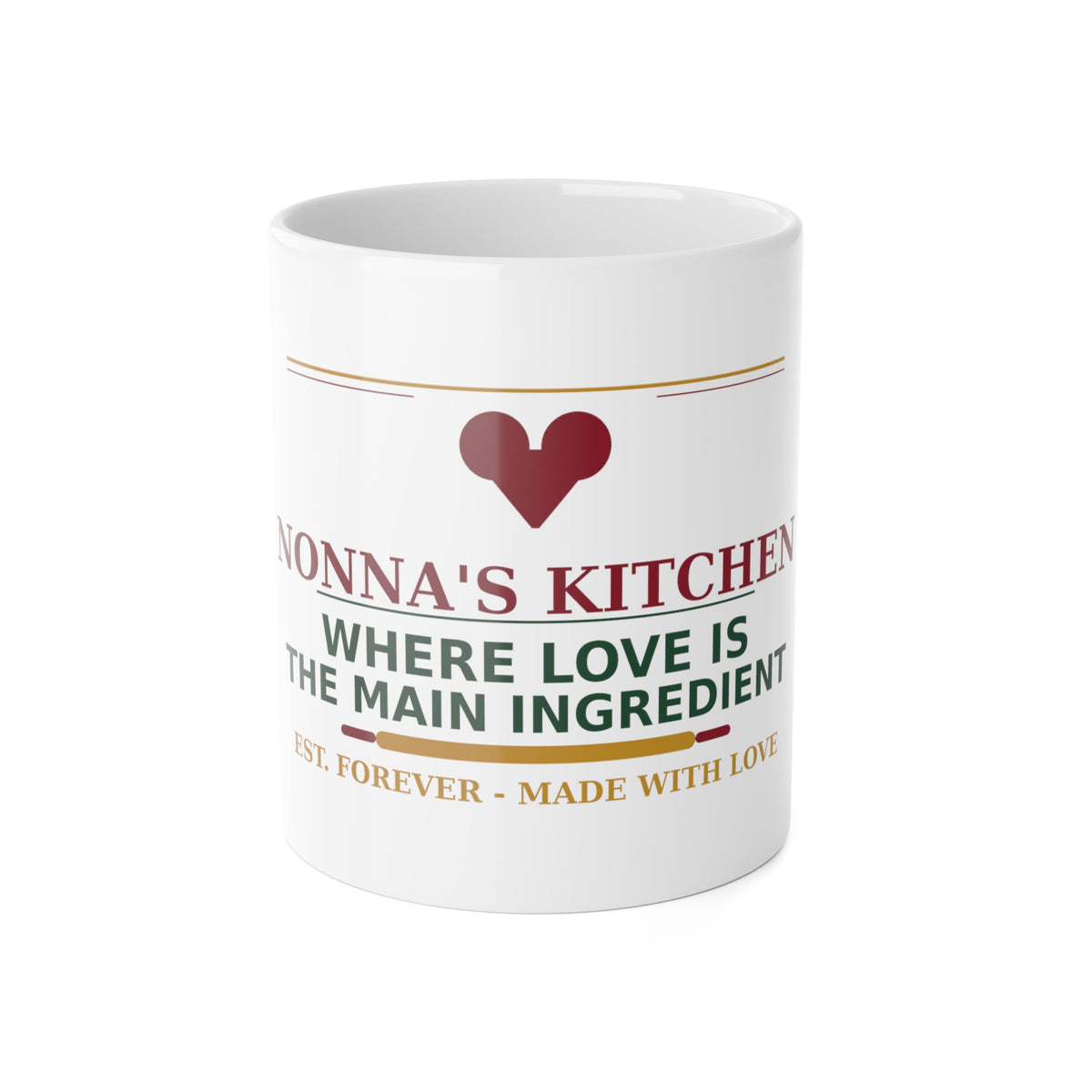 Personalized Nonna Mug — Nonna's Kitchen Where Love Is The Main Ingredient | Grandma Gift Mug