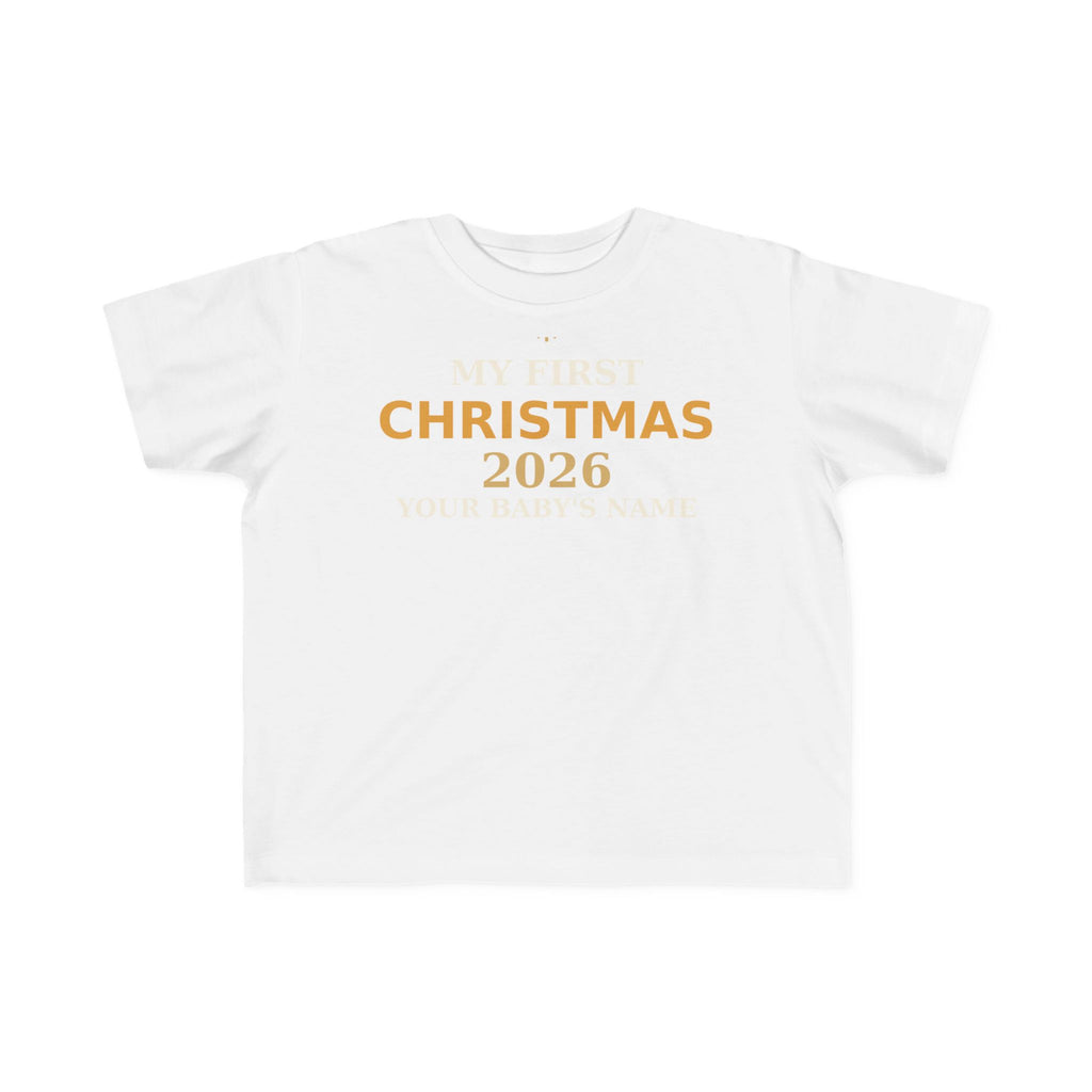 My First Christmas 2026 Toddler Tee — Personalized Baby's First Christmas Shirt