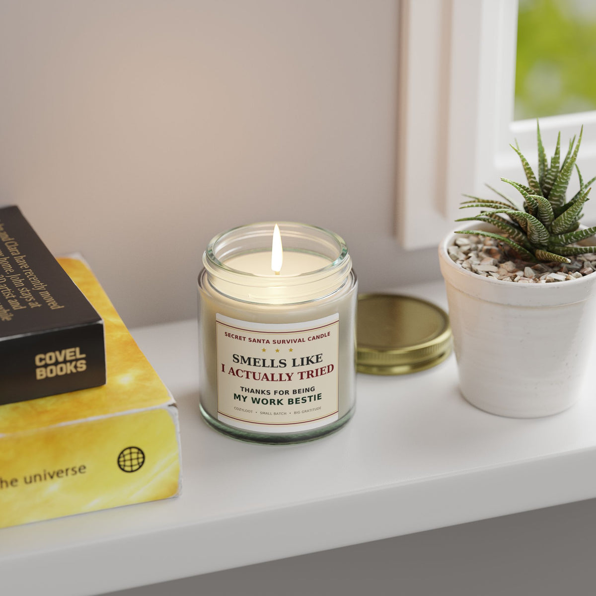 Secret Santa Candle — Smells Like I Actually Tried Funny Coworker Gift Scented Candle
