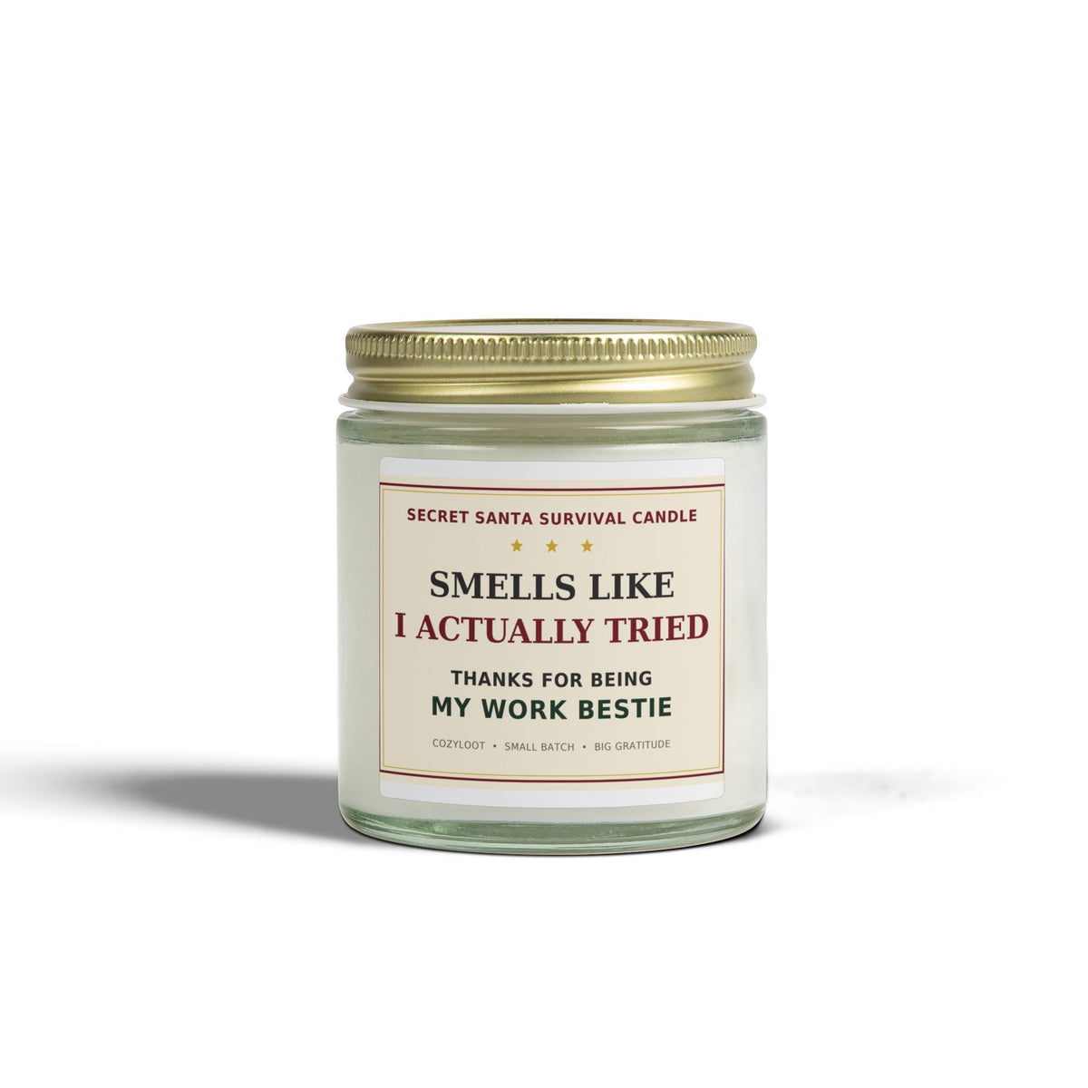 Secret Santa Candle — Smells Like I Actually Tried Funny Coworker Gift Scented Candle