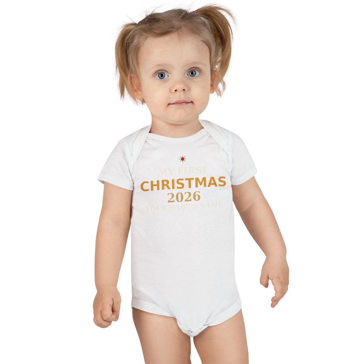 My First Christmas 2026 Baby Bodysuit — Personalized Baby's First Christmas Outfit Gift