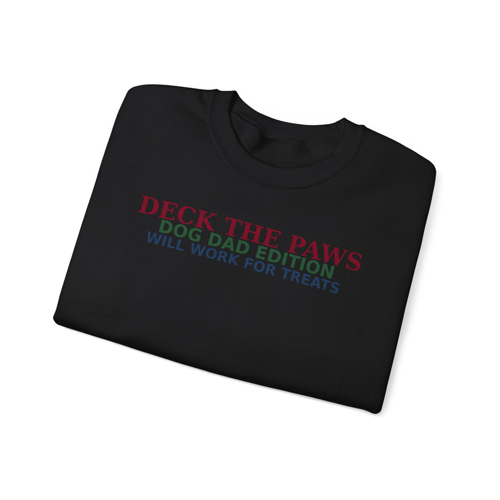 Deck The Paws Dog Dad Christmas Sweatshirt — Dog Dad Edition | Funny Dog Dad Holiday Crewneck