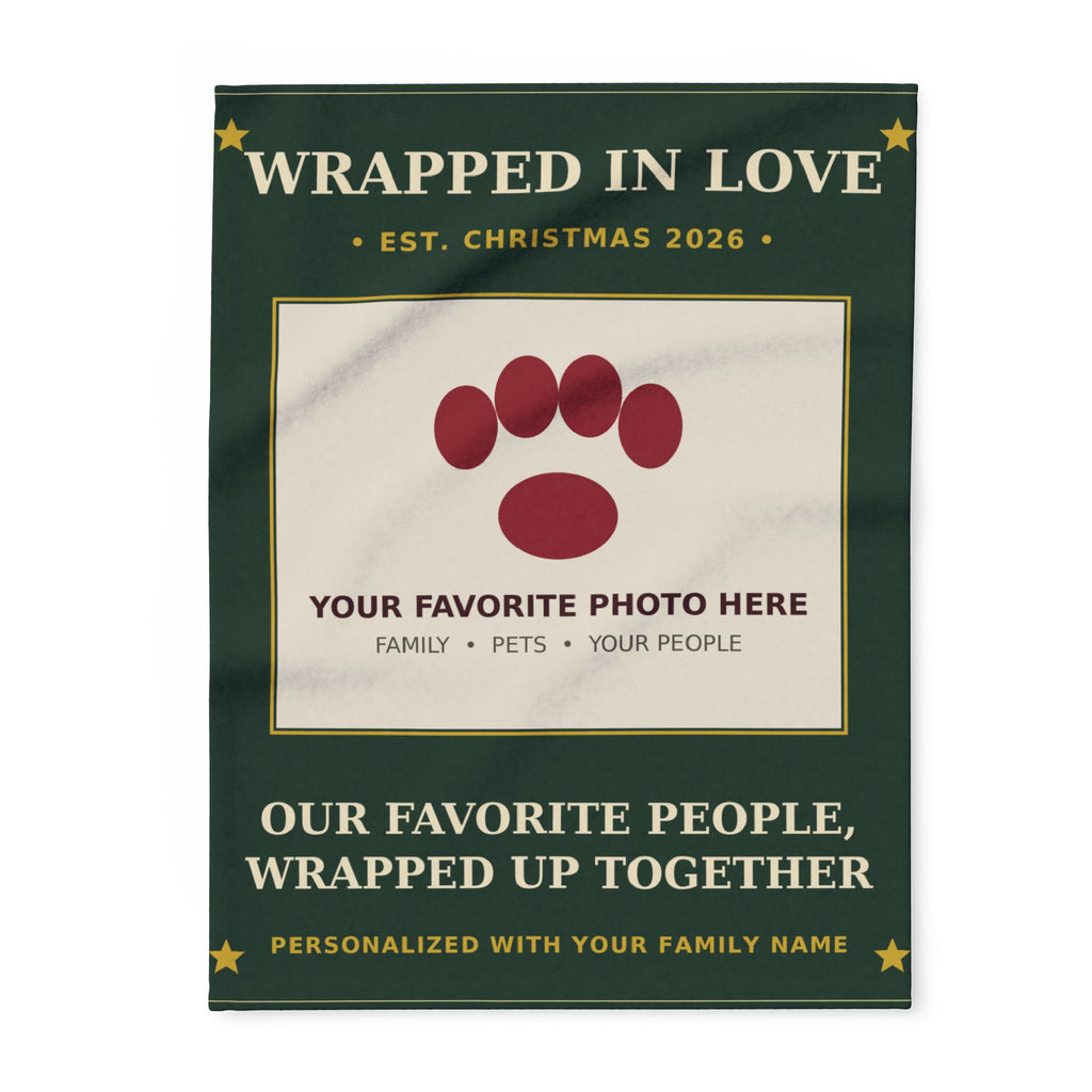 Personalized Christmas Photo Blanket — Wrapped In Love Family & Pet Photo Throw Gift