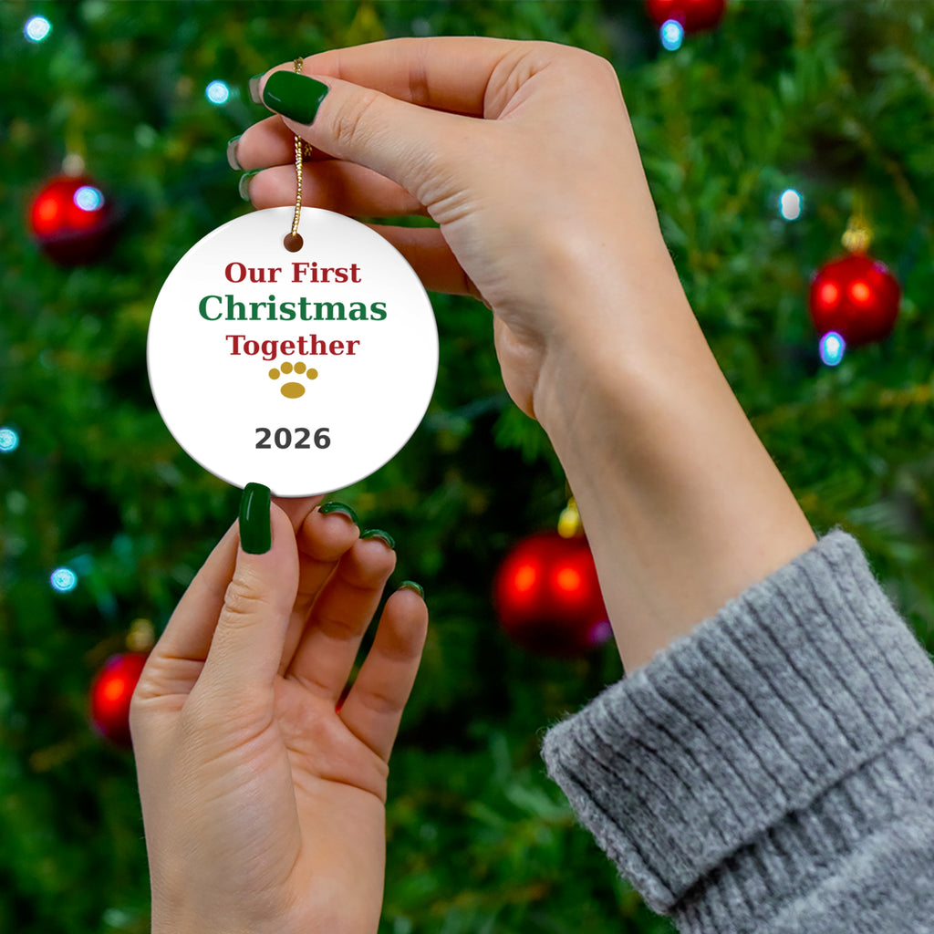 Personalized Pet Christmas Ornament — Our First Christmas 2026 | Dog Lover Gift Ornament