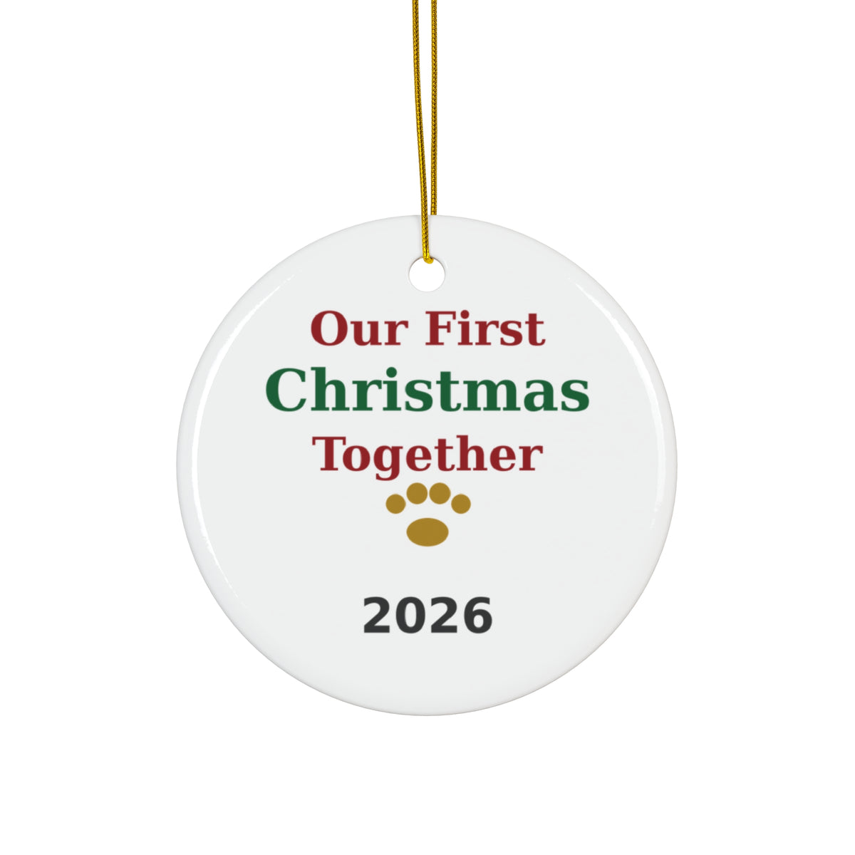 Personalized Pet Christmas Ornament — Our First Christmas 2026 | Dog Lover Gift Ornament