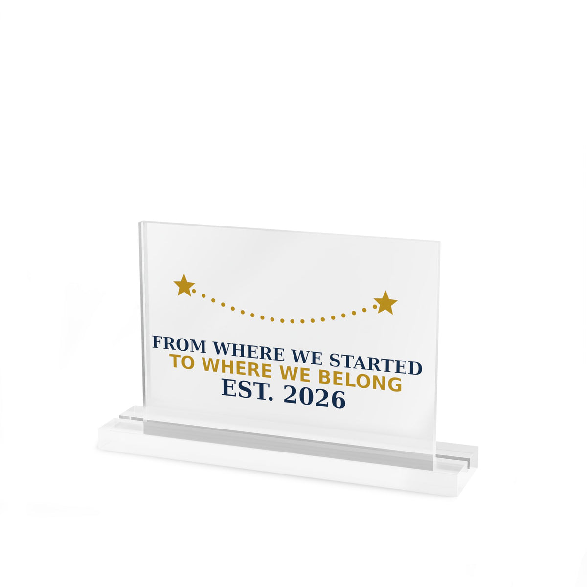 Route Map Acrylic Plaque — From Where We Started To Where We Belong | Personalized Journey Gift