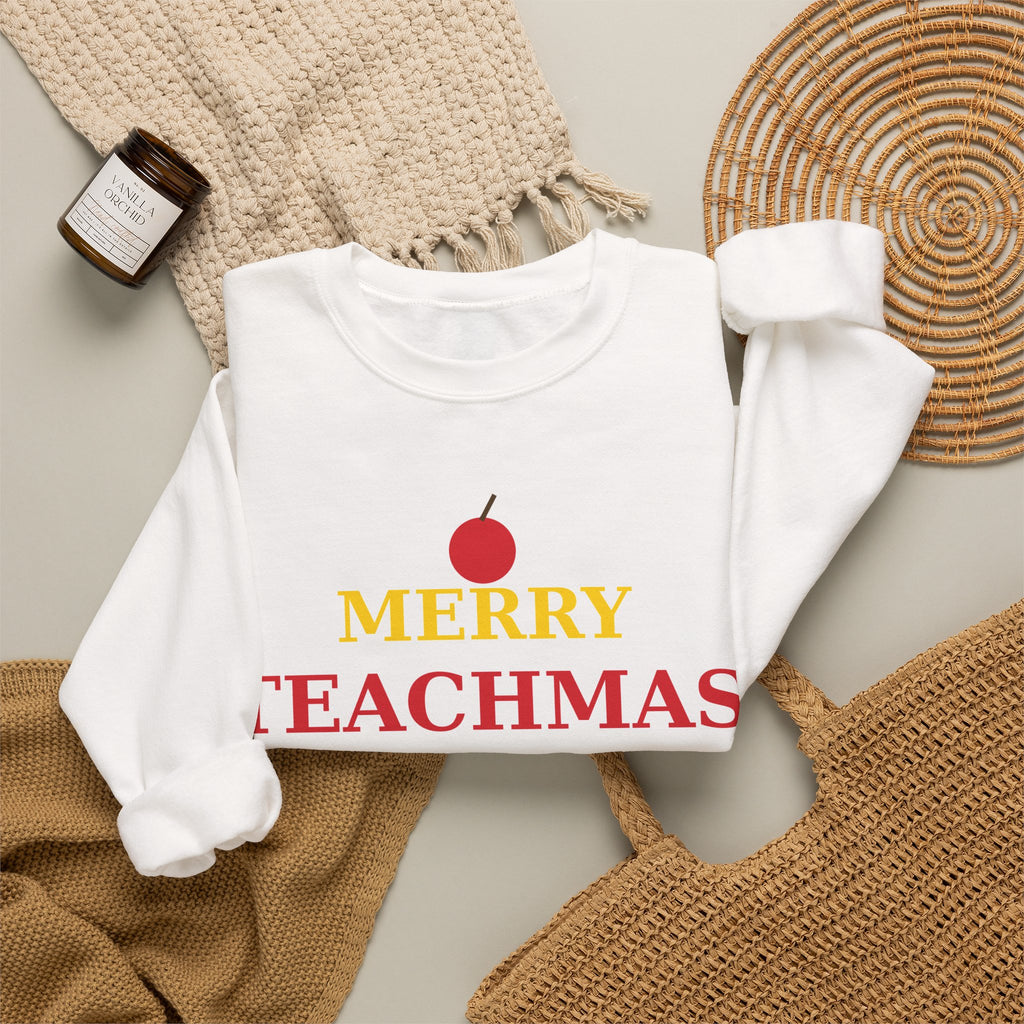 Teacher Christmas Sweatshirt — Merry Teachmas Funny Teacher Gift Crewneck