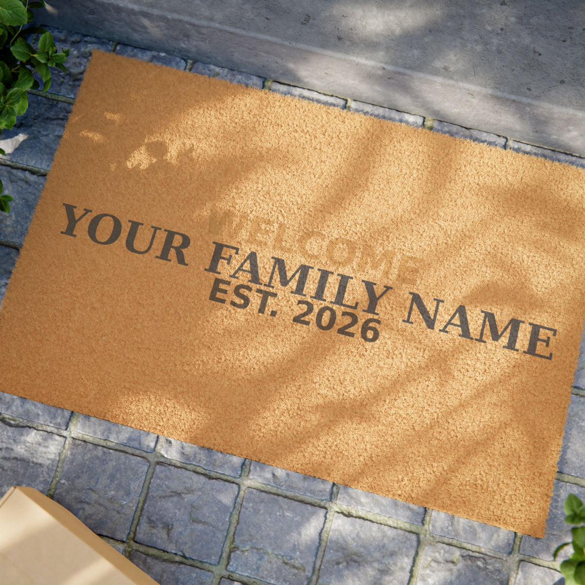 Personalized Christmas Doormat — Welcome Family Name Est. 2026 | Custom Holiday Doormat Gift