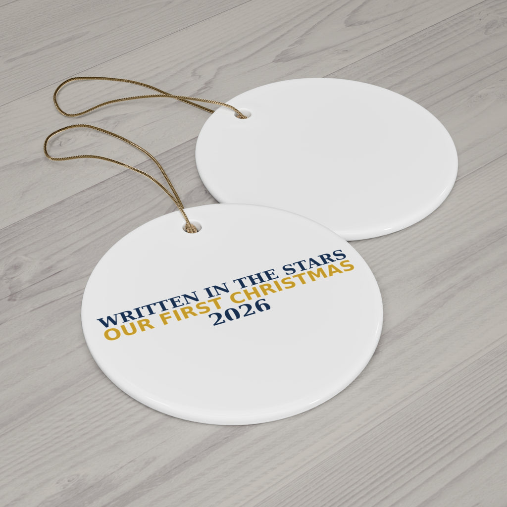 Written In The Stars Christmas Ornament — Our First Christmas 2026 | Personalized Star Map Ornament