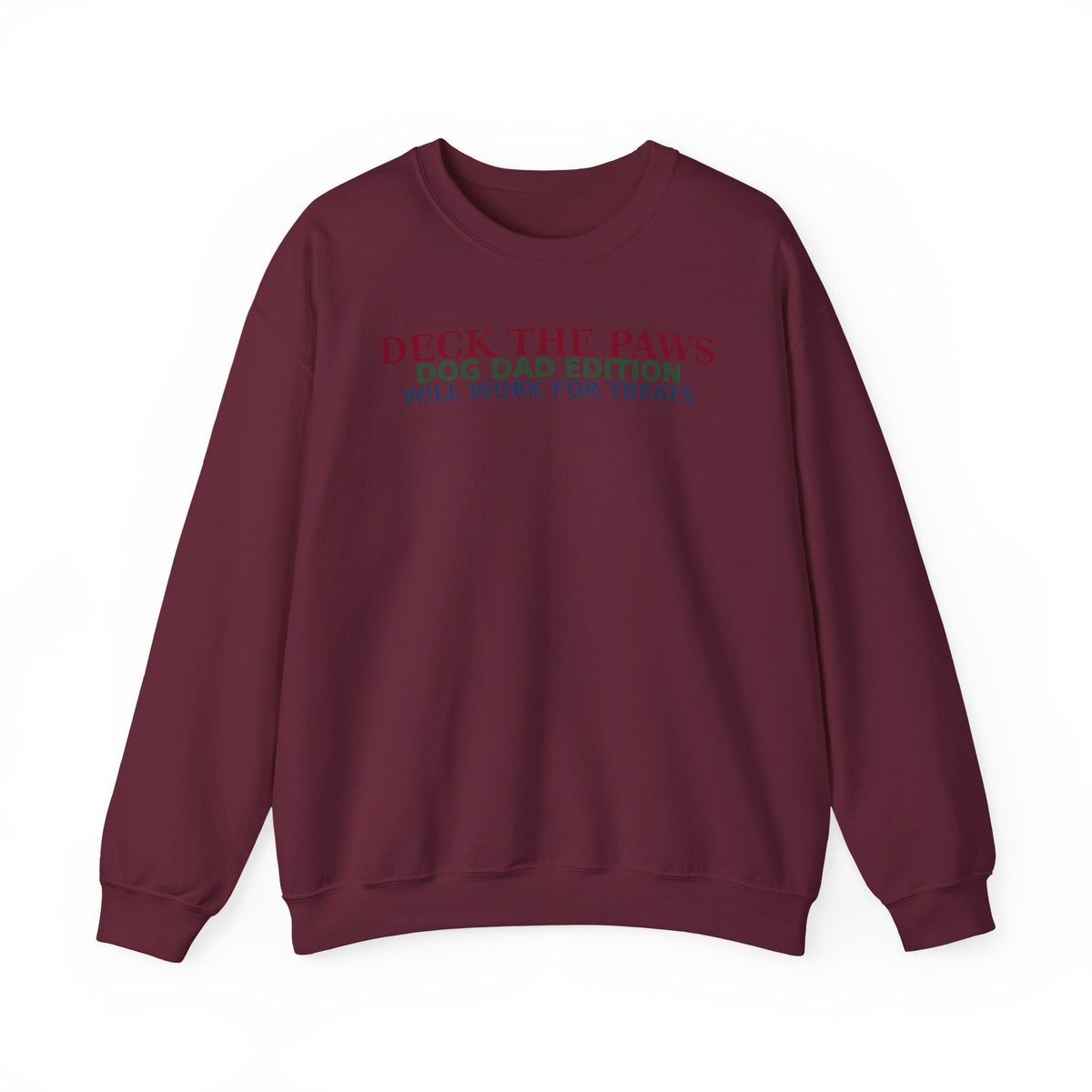 Deck The Paws Dog Dad Christmas Sweatshirt — Dog Dad Edition | Funny Dog Dad Holiday Crewneck