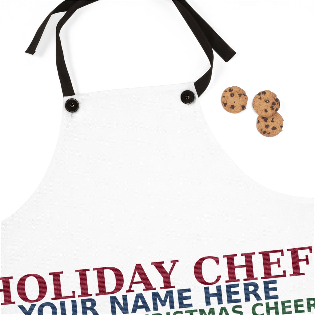 Personalized Christmas Apron — Holiday Chef Your Name Here | Cooking Up Christmas Cheer Kitchen Gift