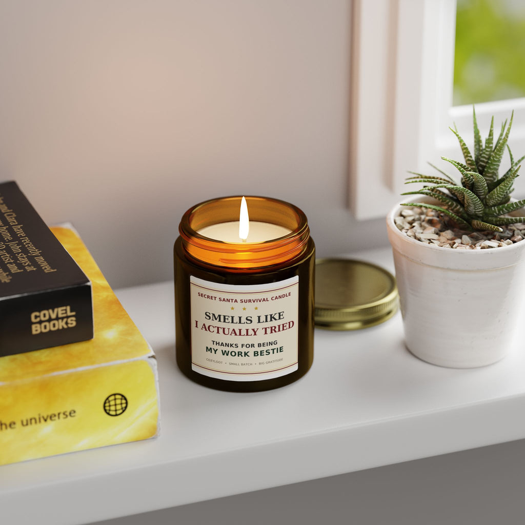 Secret Santa Candle — Smells Like I Actually Tried Funny Coworker Gift Scented Candle