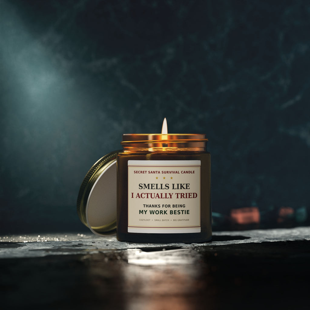 Secret Santa Candle — Smells Like I Actually Tried Funny Coworker Gift Scented Candle