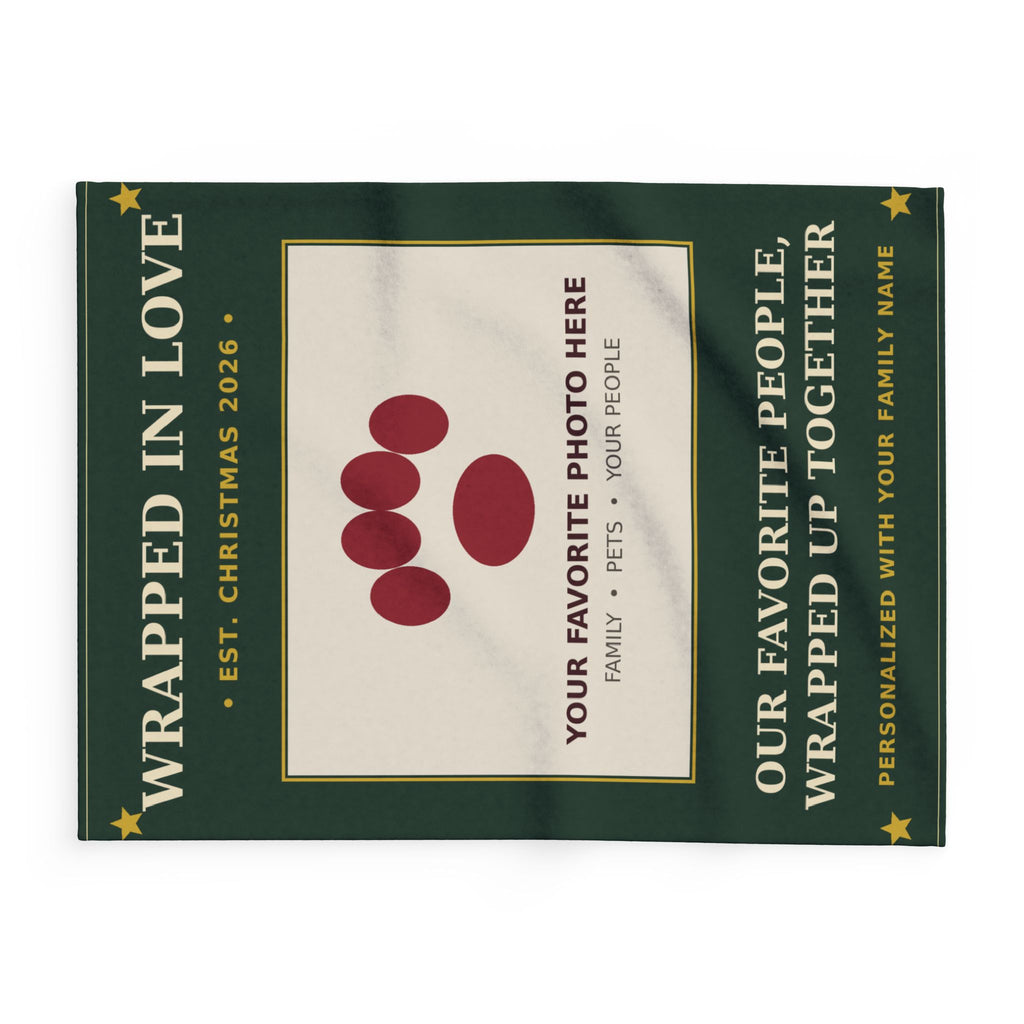 Personalized Christmas Photo Blanket — Wrapped In Love Family & Pet Photo Throw Gift