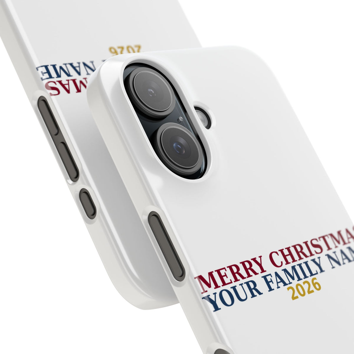 Personalized Christmas Phone Case — Merry Christmas Family Name 2026 | Custom Holiday Phone Case Gift