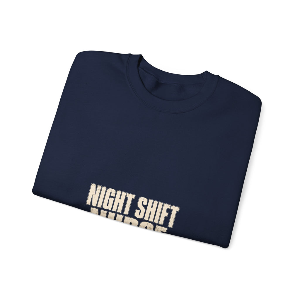 Night Shift Nurse Sweatshirt — Powered by Coffee & Chaos | Funny Nurse Gift Crewneck