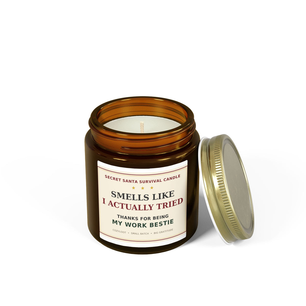 Secret Santa Candle — Smells Like I Actually Tried Funny Coworker Gift Scented Candle