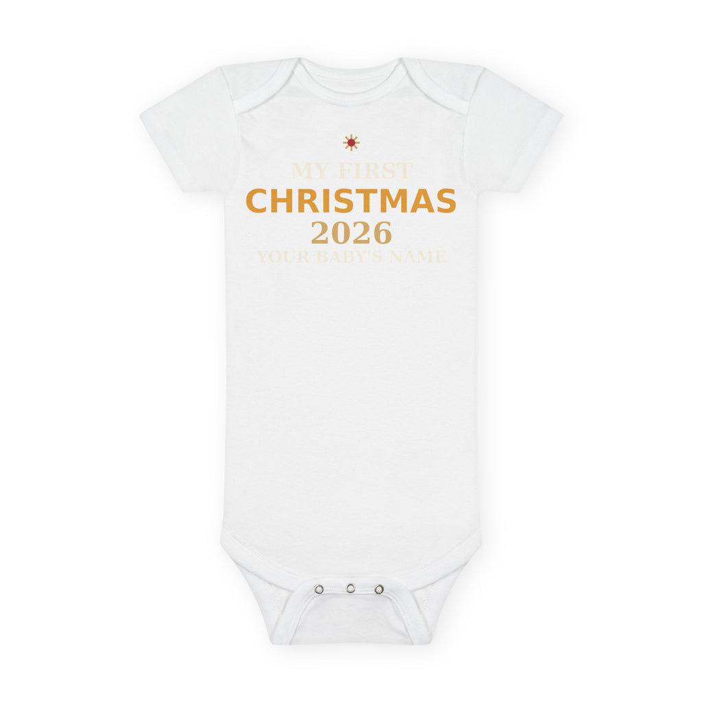 My First Christmas 2026 Baby Bodysuit — Personalized Baby's First Christmas Outfit Gift