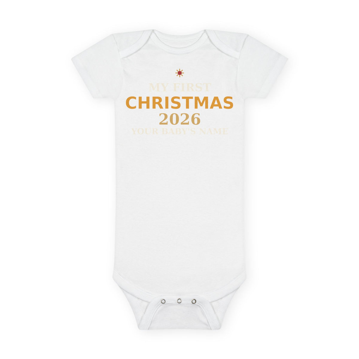My First Christmas 2026 Baby Bodysuit — Personalized Baby's First Christmas Outfit Gift