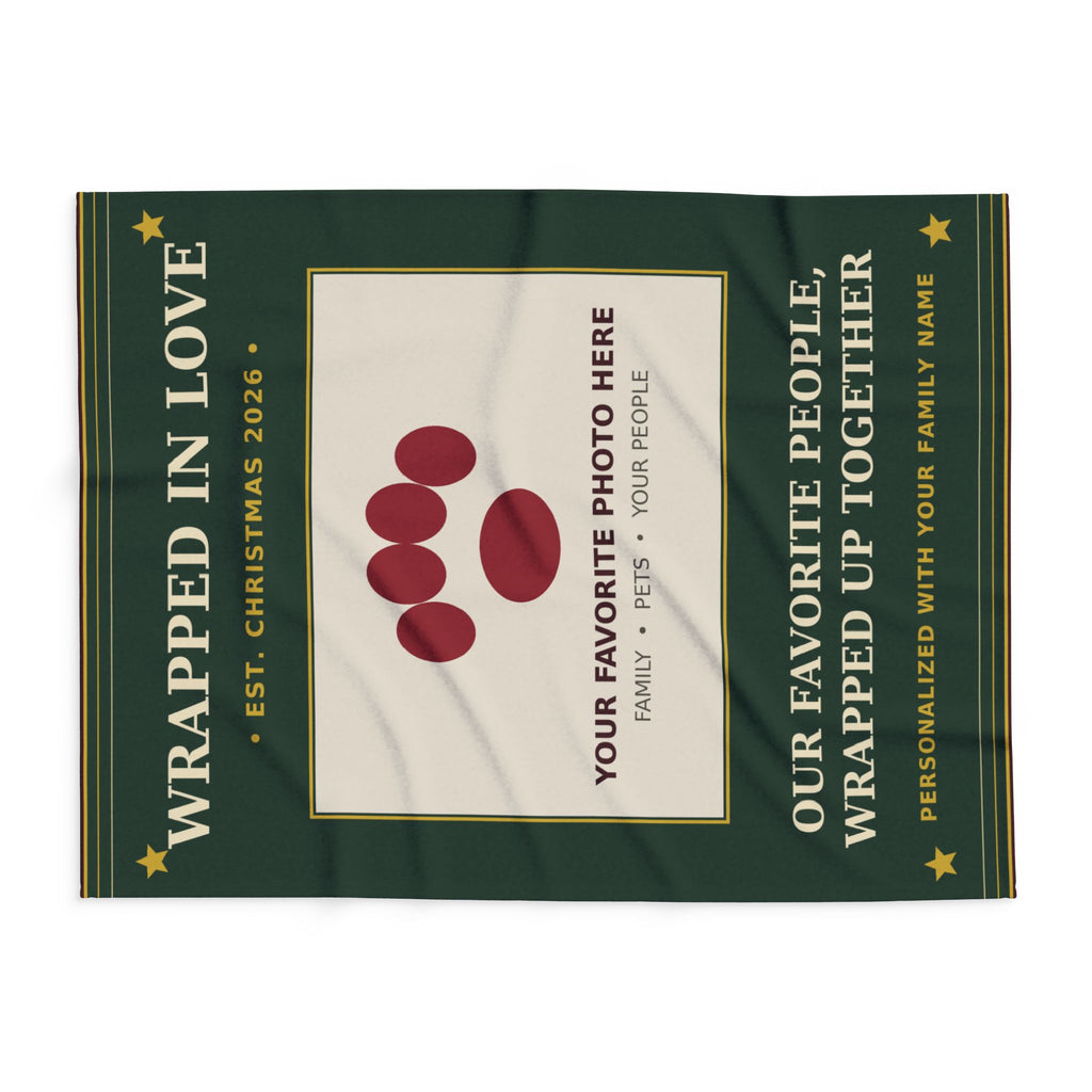 Personalized Christmas Photo Blanket — Wrapped In Love Family & Pet Photo Throw Gift